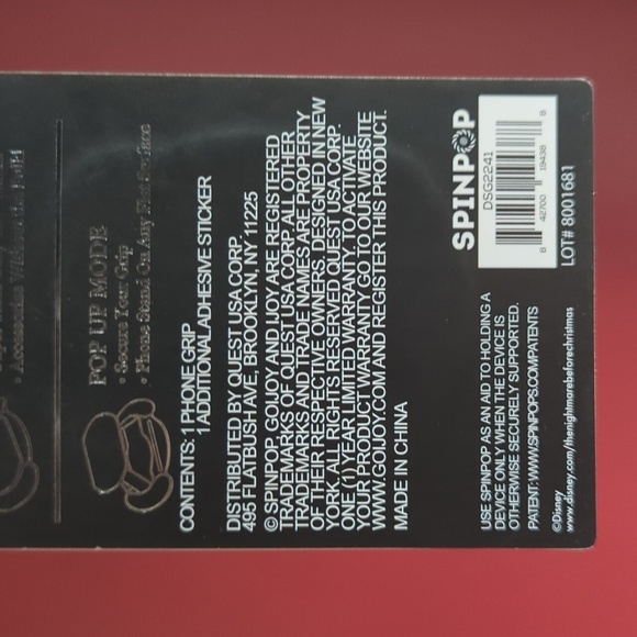 DISNEY©️ The Nightmare Before Christmas Super Slim Pop-Up Phone Grip - Picture 5 of 5